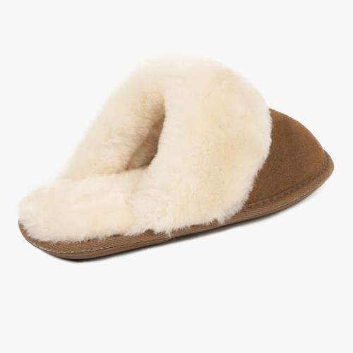 Ladies Duchess Sheepskin Slipper Chestnut Extra Image 4